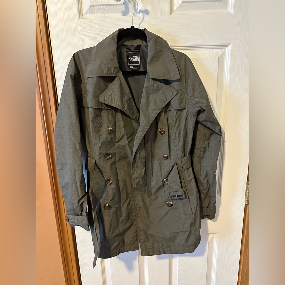 Women’s North Face Trench Rain Coat - Olive Green - Size Small